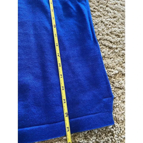 Womens Quacker Factory Christmas Angel Sequin Needlepoint Blue Shirt Small Vtg - Picture 4 of 6